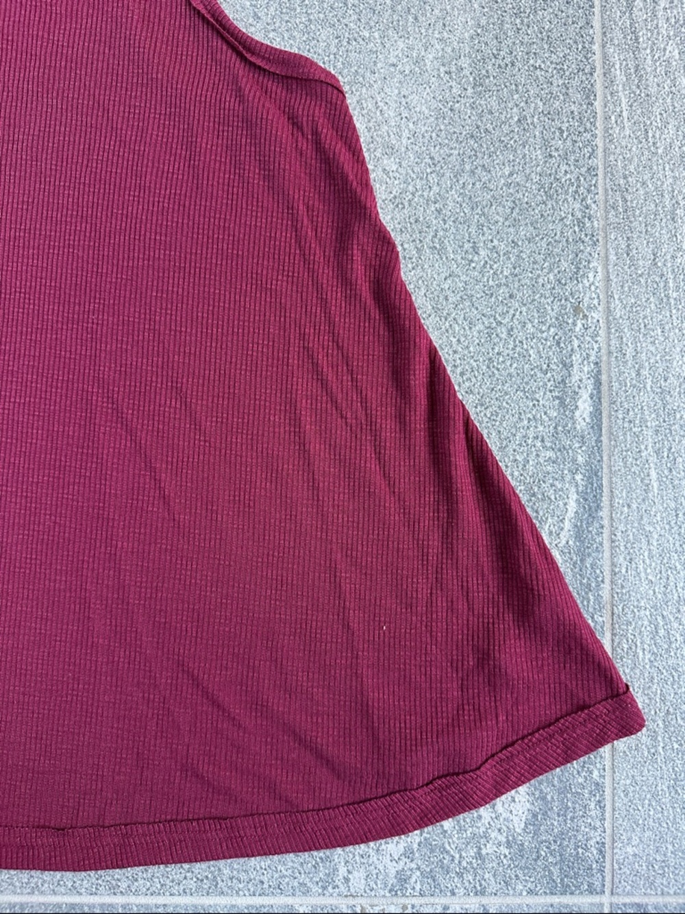 NWOT Free People Lightweight Flowy Ribbed Racerback Burgundy Long Beach Tank XS - Picture 7 of 16
